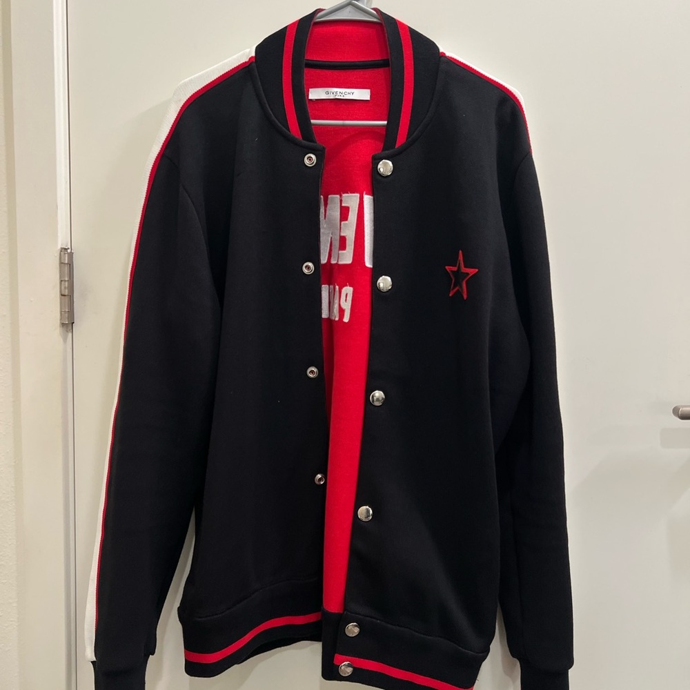 Givenchy Bomber Jacket Star Blouson Cotton Black Men - Picture 3 of 8